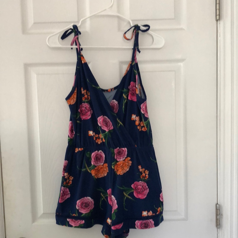 Rose Floral Print Cami Mini Romper